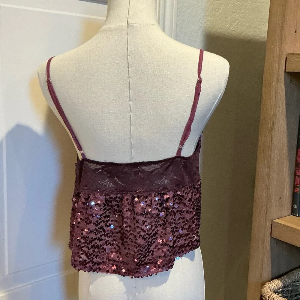Free People Sequin Lace Trim Cami - Pink - Picture 3 of 4